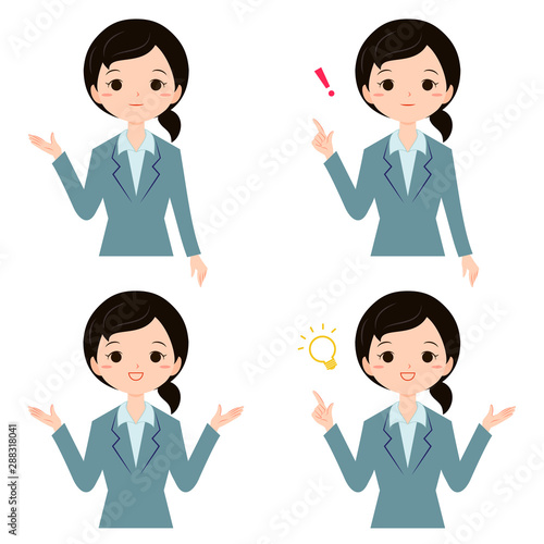 女性　表情・仕草セット　ビジネス