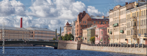 Embankment of the River in Saint Petersburg, Russia.