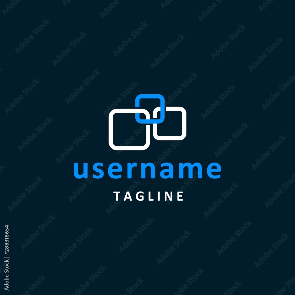 triple square logo design inspiration . square chain logo design template triple square logo design inspiration . square chain logo design template