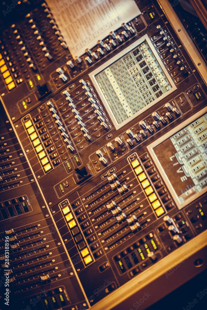 Obraz premium Sound equalizer in a music studio