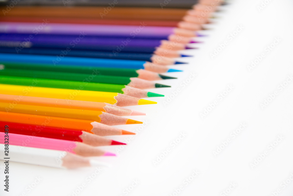 color pencils isolated on white background color pencils isolated on white background