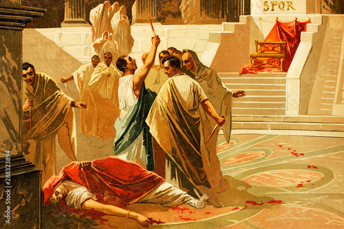 Obraz na plátně Death of Gaius Julius Caesar, Roman emperor