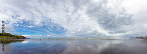 Panoramic view of Muriwai Regional Park, New Zealand photo