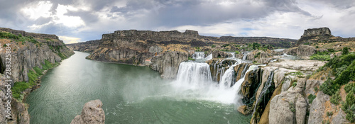 Panoramic aerial view of Shoshone Waterfalls, Idaho photo