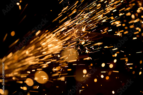 Glowing Flow of Sparks in the Dark