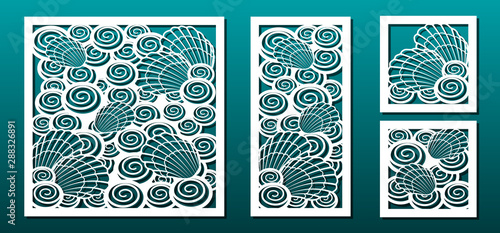 Laser cut panel decor template, abstract geometric pattern. Metal cutting, wood carving stenciil, paper art