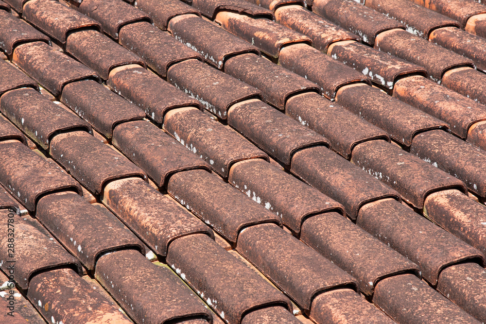 Diagonal red ceramic tiles texture