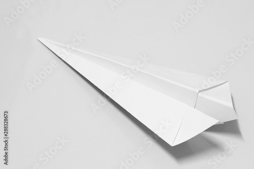 plane paper on white background