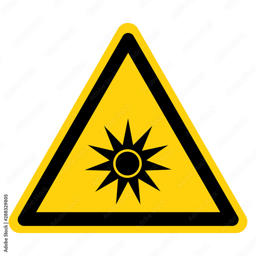 Beware Optical Radiation Symbol ,Vector Illustration, Isolate On White Background Label. EPS10 Beware Optical Radiation Symbol ,Vector Illustration, Isolate On White Background Label. EPS10