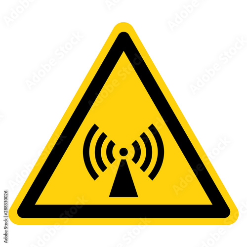 Beware Non-Ionizing Radiation Symbol, Vector Illustration, Isolate On White Background Label. EPS10