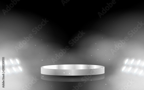 silver stand with spotlight in the studio room