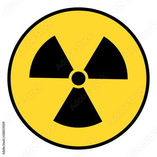 Radiation hazard warning symbol vector illustration - Yellow,black.