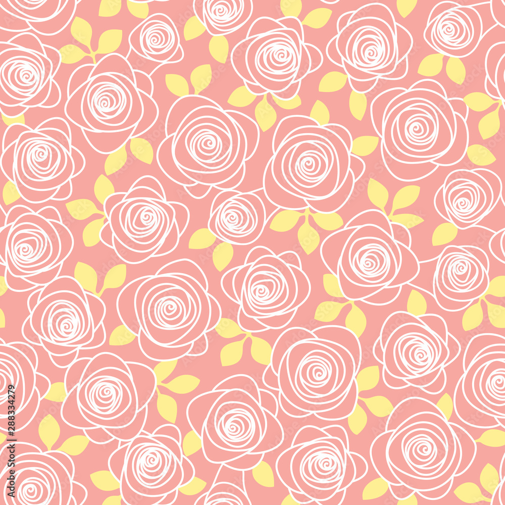 Seamless pattern of an abstract, beautiful rose,