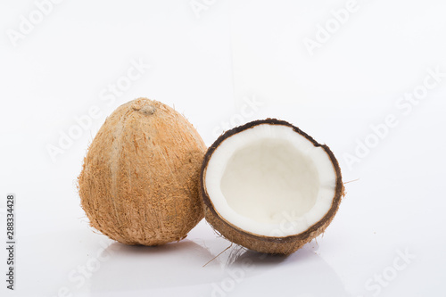 Coconut fruit isolated on white background