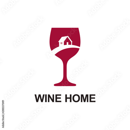 Wine Home logo template vector illustration, creative smart home logo detailing with clean background. Real estate vector. Building & landmark logo