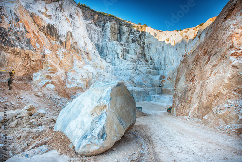Large boulder of white Carrara marble photo