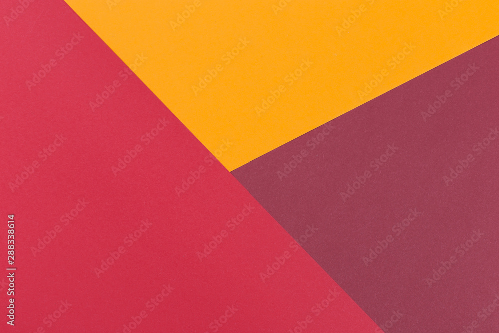 Paper yellow, burgundy, red empty background, geometrically located. Color blank for presentations, copy space. Paper yellow, burgundy, red empty background, geometrically located. Color blank for presentations, copy space.