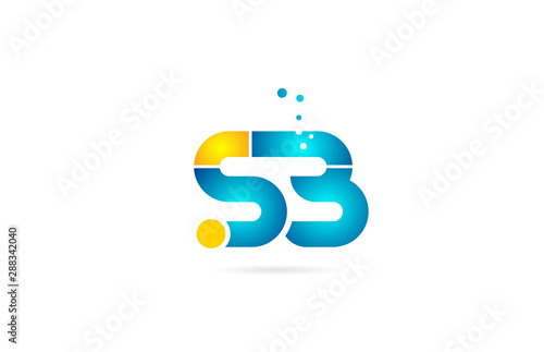 letter combination sb s b orange blue alphabet for company logo photo