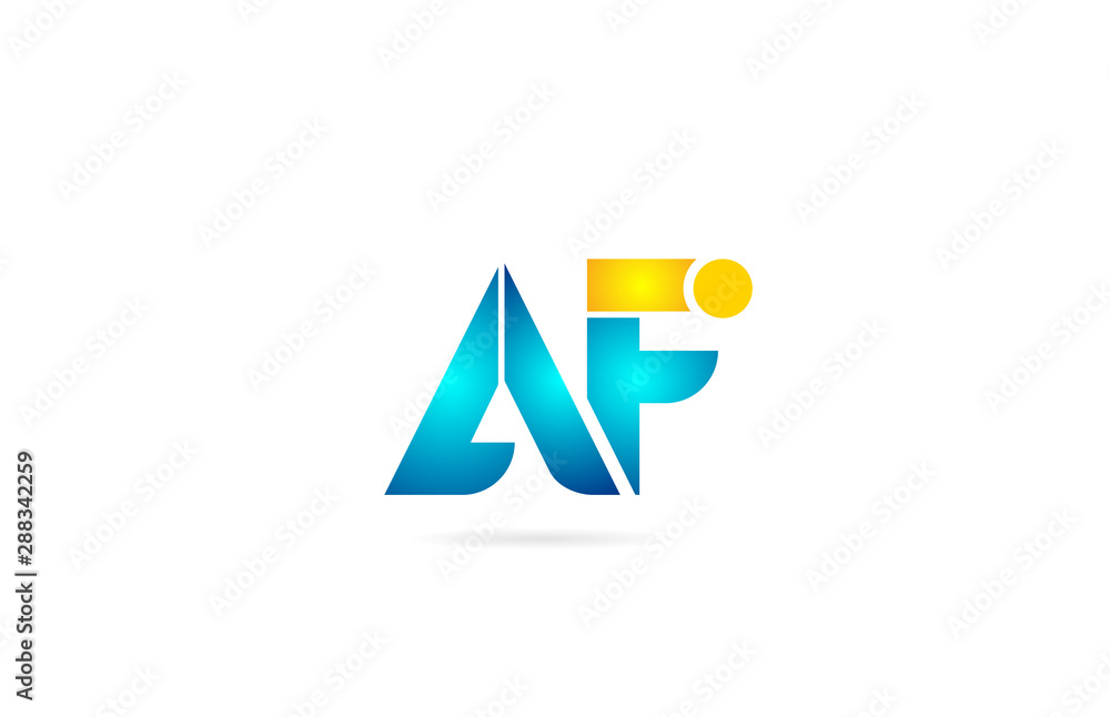 letter combination af a f orange blue alphabet for company logo letter combination af a f orange blue alphabet for company logo