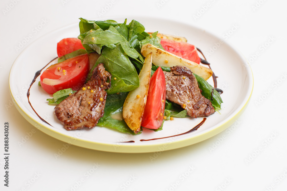 meat with potato and a spinach meat with potato and a spinach