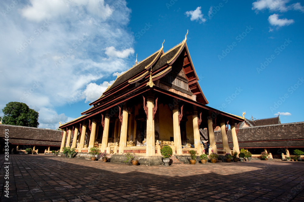 Wat Sisaket is temple old in laos and is the best landmark for travel (Vientiane, Laos)