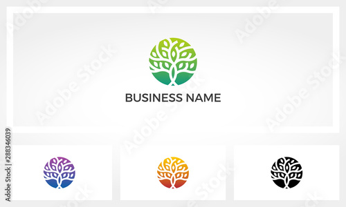 Simplified Abstract Tree In A Circle Logo