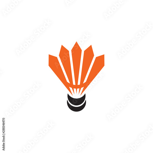 Badminton logo design with using shuttlecock icon template