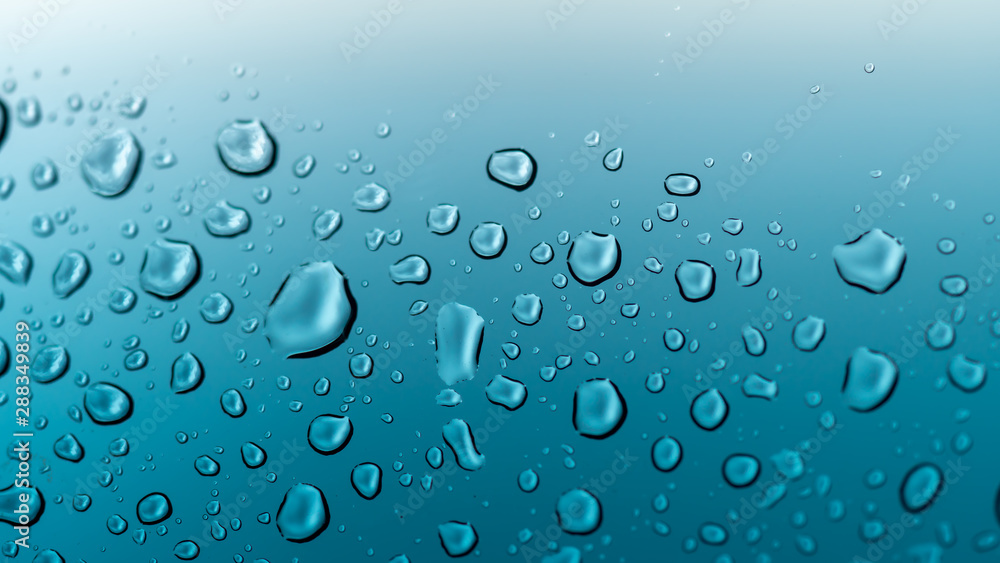  Water Drops On Glass Background