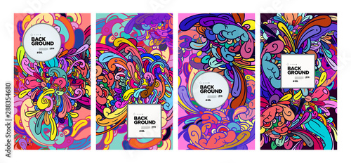 Vector Colorful Abstract Doodle Illustration Background for Banner, poster, website, story and pattern.
