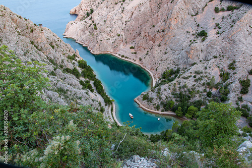 View of the Zavratnica canyon near the village of Jablanac, Croatia photo