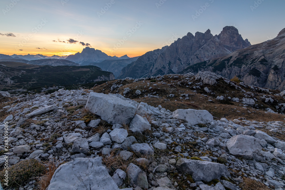 Sonnenuntergang in den Dolomiten