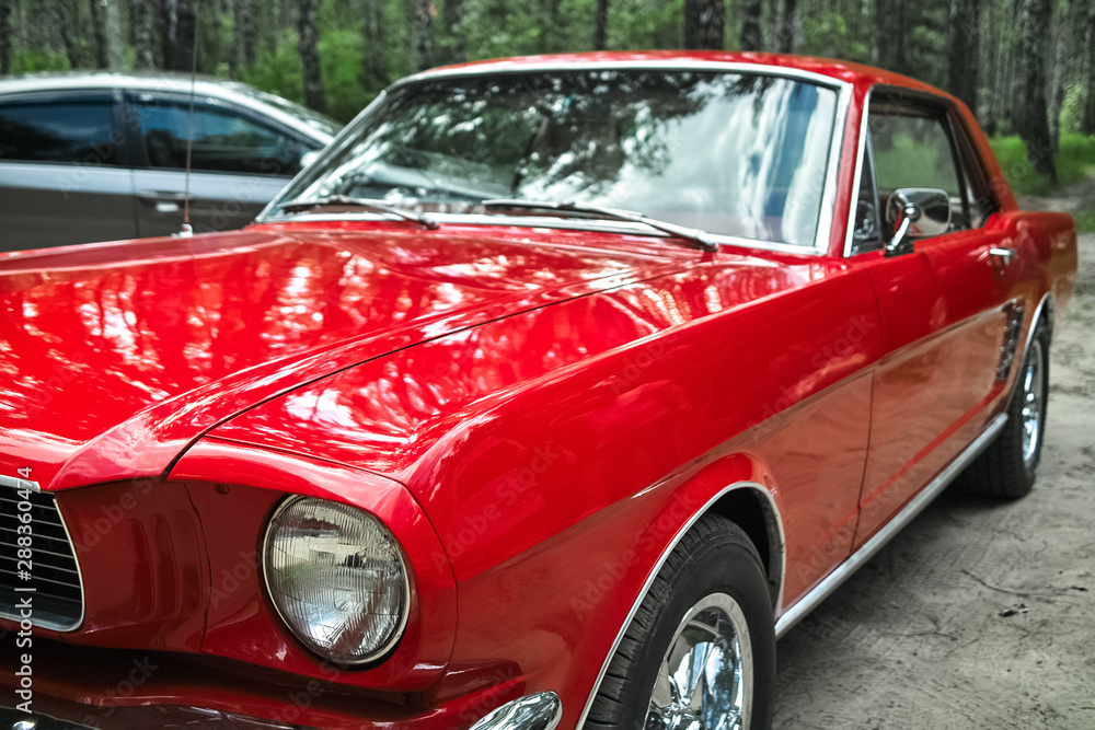 red american retro car outdoor