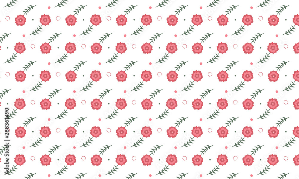 Red Flower Pattern Background Red Flower Pattern Background