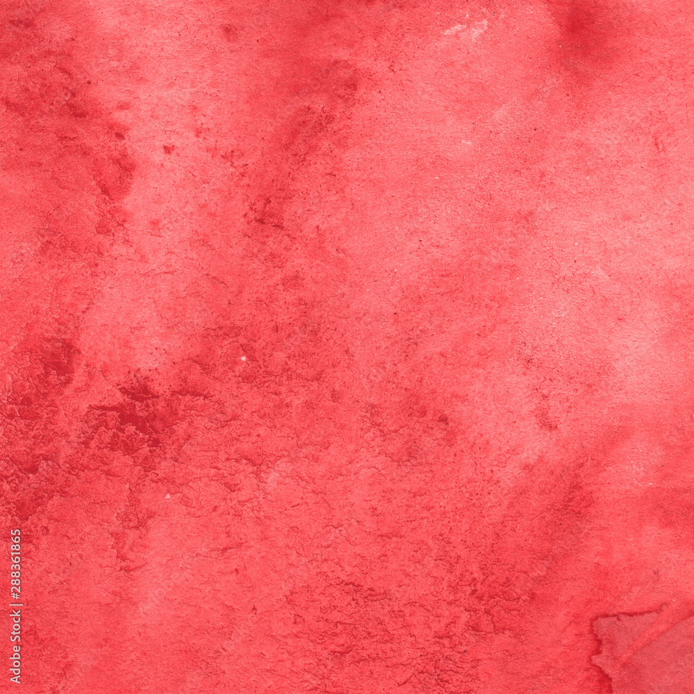 Red watercolor texture with abstract washes and brush strokes on the white paper background. Red watercolor texture with abstract washes and brush strokes on the white paper background.