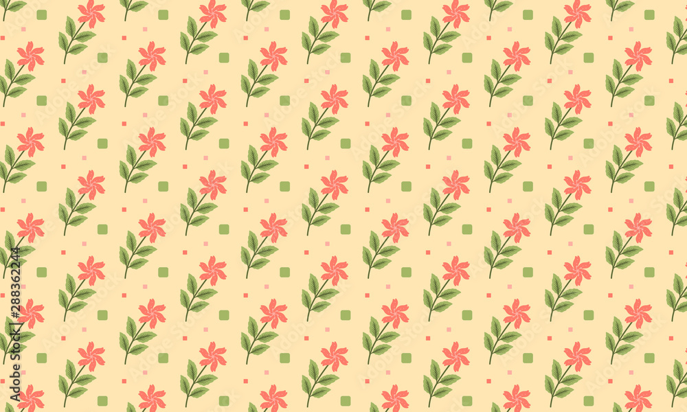 Fototapeta premium Red Flower Pattern Background
