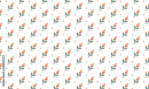 Orange Flower Seamless Pattern Background