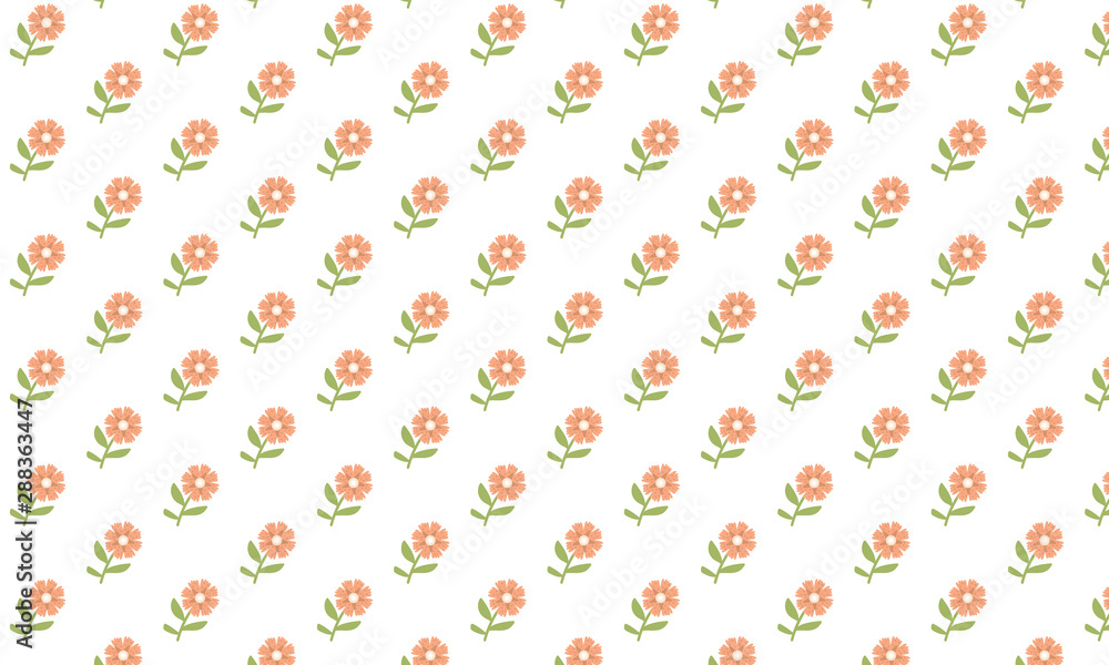 Orange Flower Seamless Pattern Background Orange Flower Seamless Pattern Background
