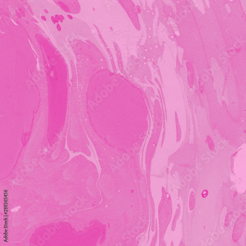 Pink marble ink paper textures on the white background. Chaotic abstract organic design. 