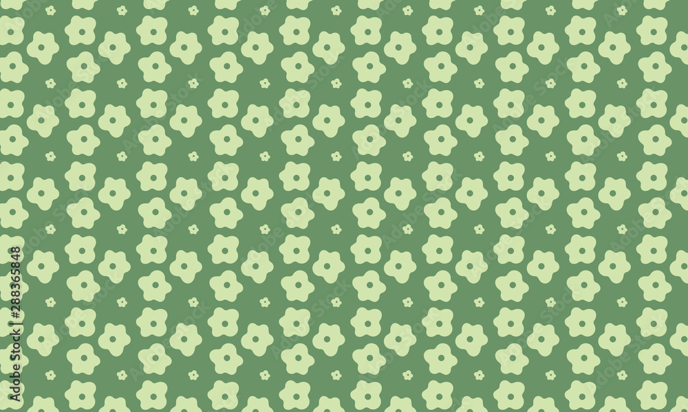 Green Flower Pattern Background