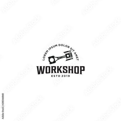 Garage logo piston element automotive