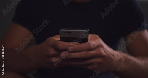 Wallpaper Mural Man on Phone Texting, Social Media, Typing, Scrolling Cell Phone Smartphone Torontodigital.ca