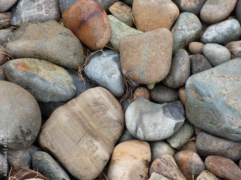 Assorted River Rock Close Up