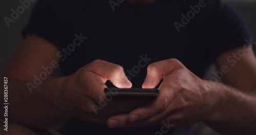 Wallpaper Mural Man on Phone Texting, Social Media, Typing, Scrolling Cell Phone Smartphone Torontodigital.ca