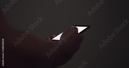 Wallpaper Mural Man on Phone Texting, Social Media, Typing, Scrolling Cell Phone Smartphone Torontodigital.ca