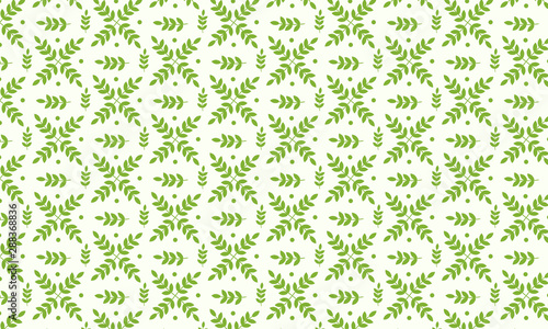 Green Cardinal Leaves Pattern Background