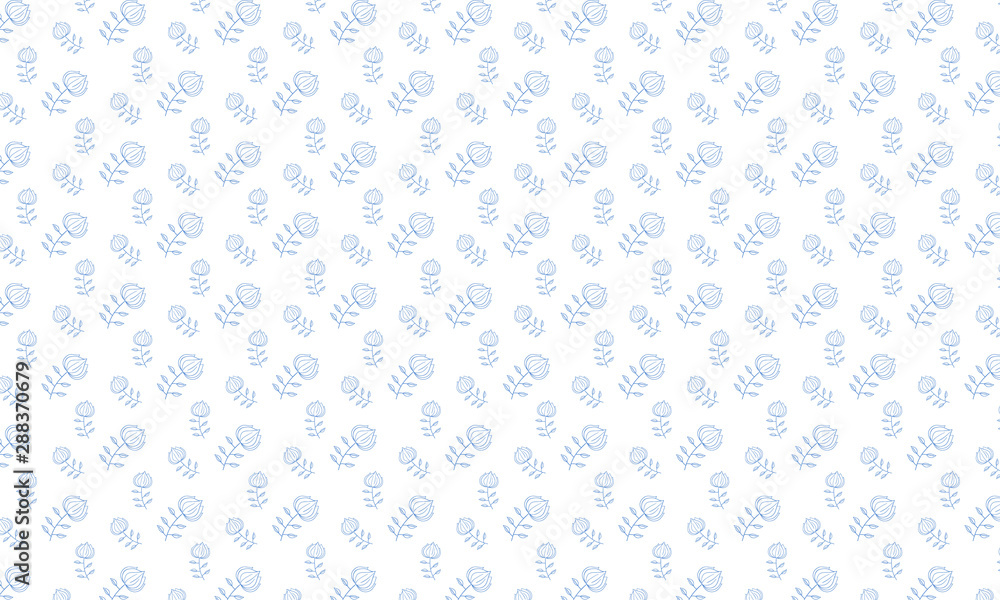 Blue Cyclamen Flower Pattern Background