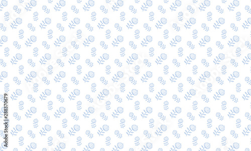 Blue Cyclamen Flower Pattern Background