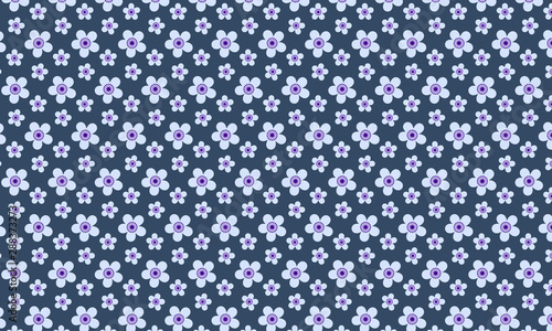Floral Pattern On Dark Color Background
