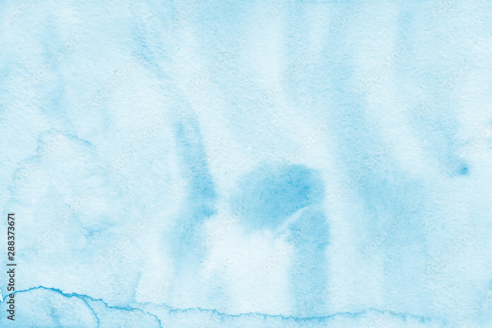 Obraz premium Colorful blue watercolor winter paper textures on white background. Chaotic abstract organic design. 
