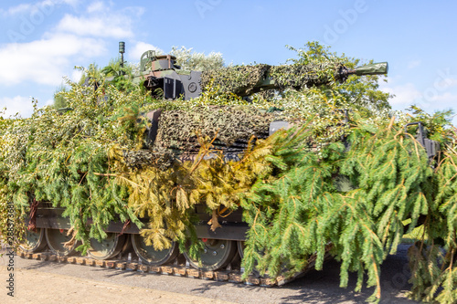 German army infantry fighting vehicle  drives on tactical exercise at military training area